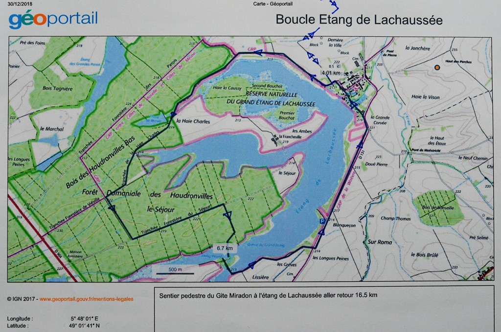 Tour de l'Etang de Lachaussée depuis le Gite Miradon